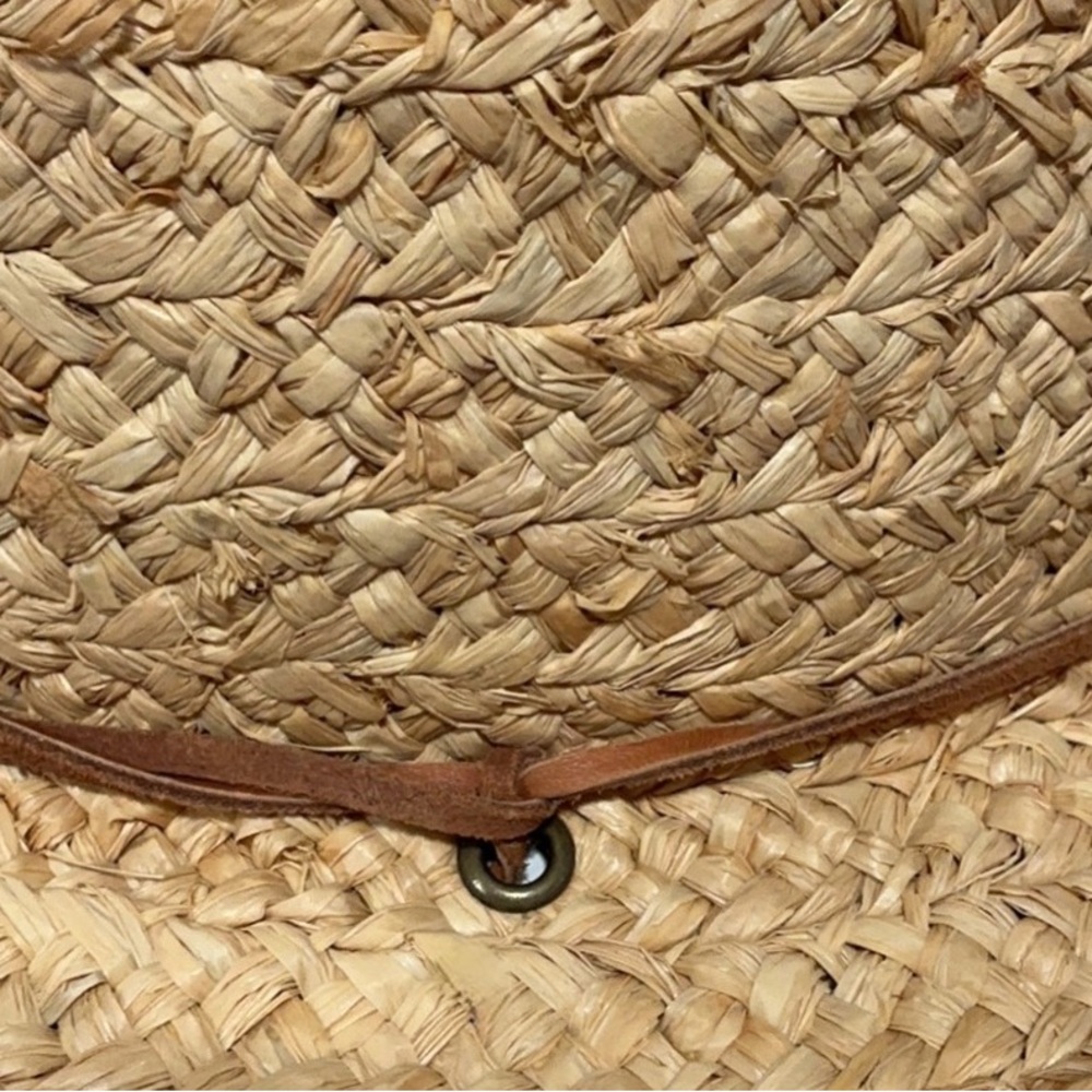 SCALA Raffia Braided Up-Brim Hat with Leather Chin Cord Size Medium - Picture 8 of 12
